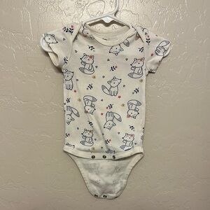Gerber White Bodysuit with Animal Print